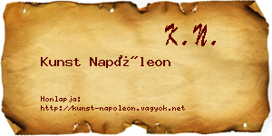 Kunst Napóleon névjegykártya